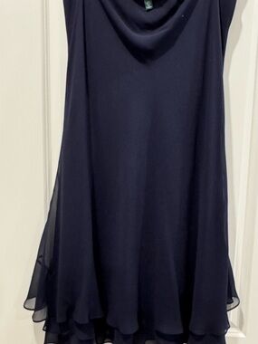 Ralph Lauren Navy Silk Skirt